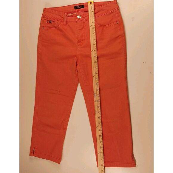 Curve Appeal Capri Jeans Women's Size 6 Coral Straight Mid Rise Cotton Blend EUC - Picture 13 of 16